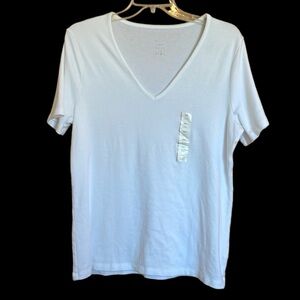 NWOT A New Day Stretch Knit Short-sleeved Top, White, Size 2XL